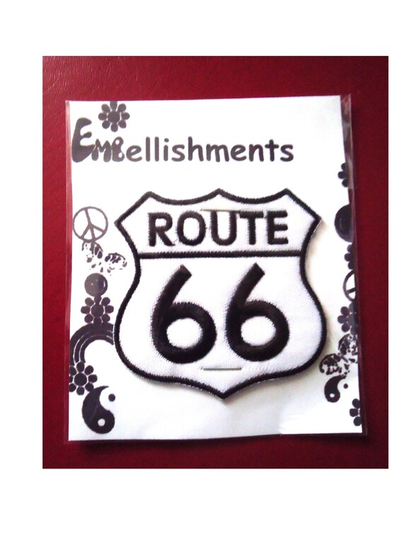 ROUTE 66 PATCH, 2.5 inch Iron On Patch, Embroider… - image 2