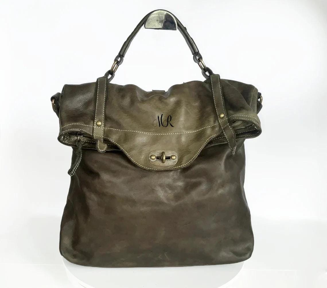 Black Soft Italian Leather Convertible Backpack Crossbody  display picture 3
