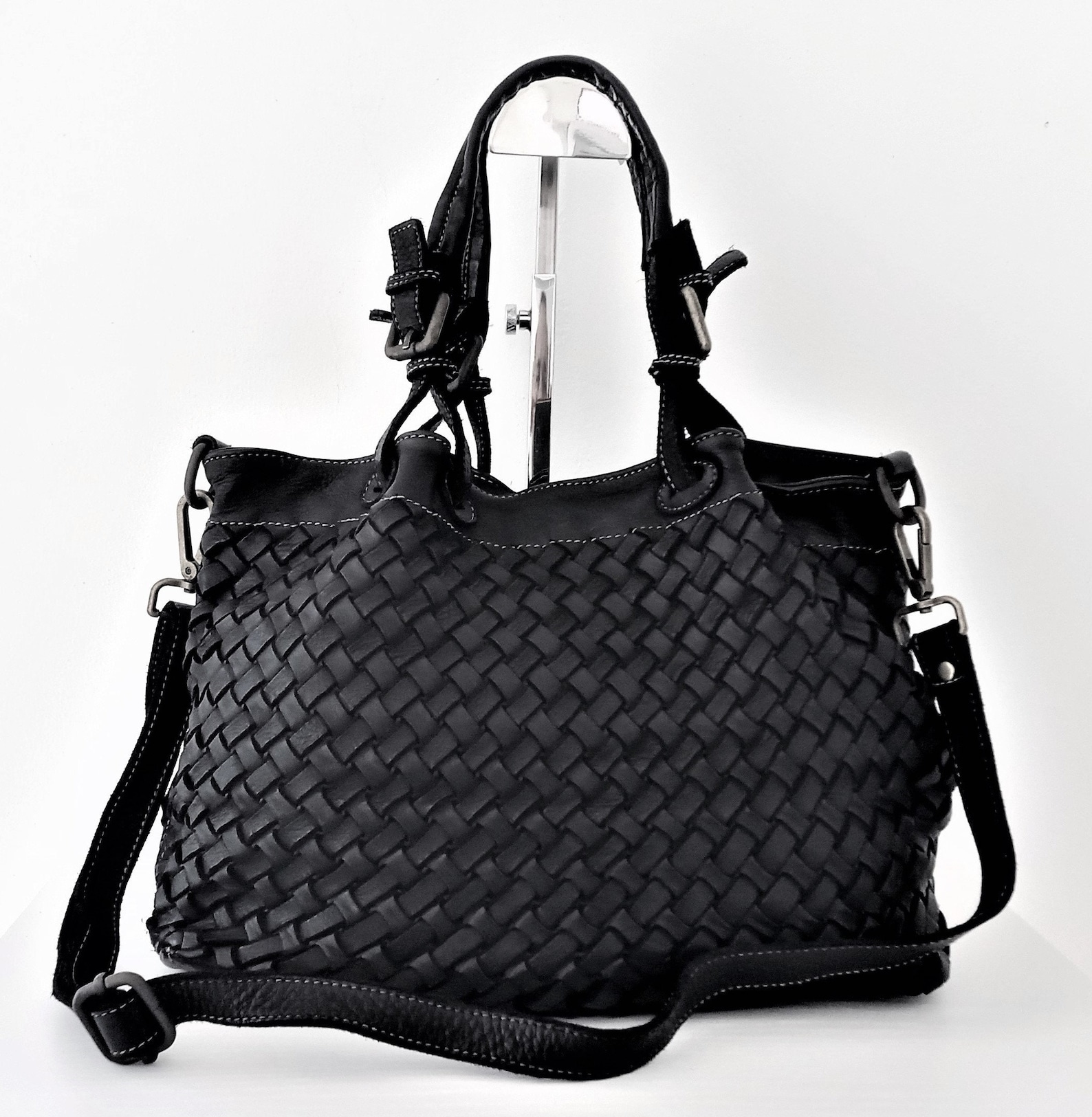 Cordoba Leather Woven Black Tote main image 1