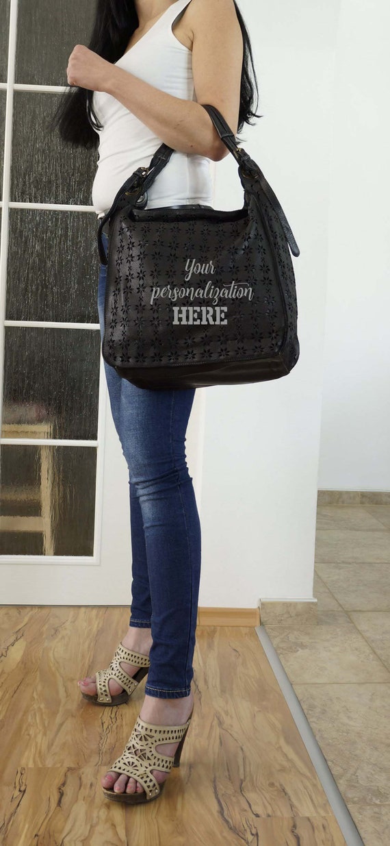 Black Leather Bag, Soft Leather, Gift for her, Lea