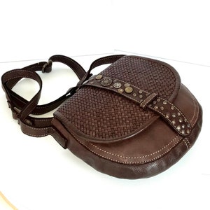 Small Dark Brown Woven Leather Crossbody Bag, Soft  Handmade Woven Leather Purse, Customizable, Italian Shoulder Bag, Woven Handbag, Romy
