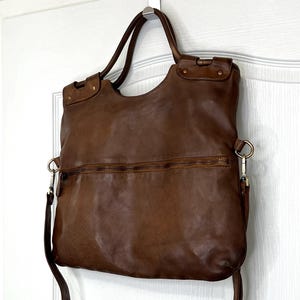 Dunkelbraune Große Italienische Ledertasche, Foldover Leder Geldbörse Crossbody Bag, Dunkelbraune Große Italienische Ledertasche, Leder Tote Frau, Victoria