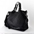 Soft Black Woven Italian Leather Tote Bag, Customizable, Black Woven Italian Handbag, Leather Purse, Handmade Woven Leather Purse, Elow product logo