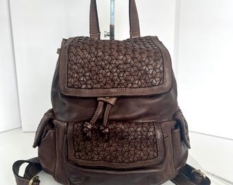 $598 Viola Castellani Milano Woven Intrecciato Leather Stud Backpack Bag Purse Viola Castellani | Bags | 598 Viola Castellani Milano Woven  main image 3