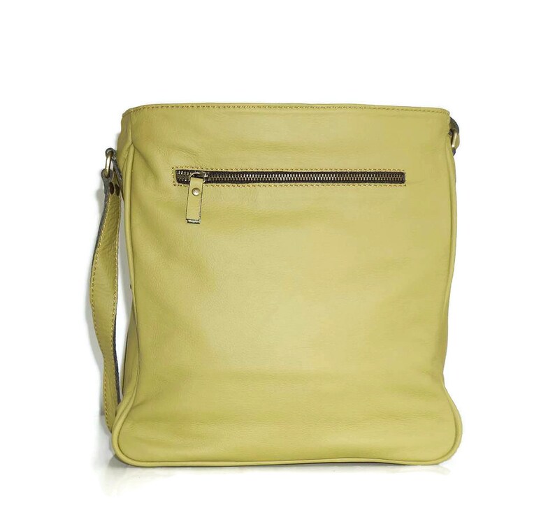 Mustard Yellow Leather Messenger Bag Leather Crossbody Bag | Etsy