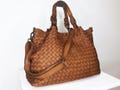 Cognac Woven Leather Bag, Soft Woven Handbag, Leather Tote Woman, Handmade Shoulder Bag, Large Tote Bag, Modern Leather Crossbody Bag, Elow product logo