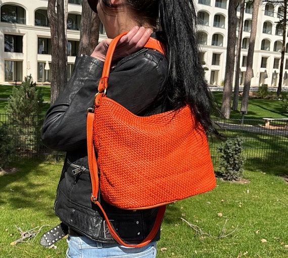 Sac A Main Sac Cuir Tressé Marque Italienne Sac à Bandoulière