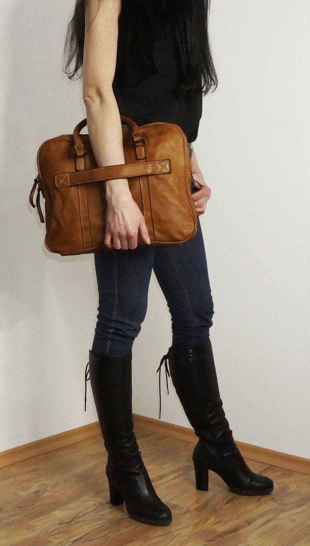 Soft Calf Softy Large Beau Top Handle Bag Cognac main image 0