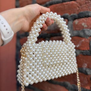 Pearl Beaded Bag | Cylinder Pearl Bag | Beaded Bag | Crystal Bag | Bag | Crystal Beaded Bag | Crystal Beaded Bag |