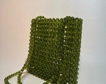 Green Crystal Beaded Bag | Crystal Bead Bag | Bead Bag | Beaded Bag | Crystal Bag | Bag | Crystal Beaded Bag | Crytstal Bead Bag |