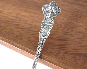 Antique ILLINOIS souvenir spoon, Elijah Hospice, Zion City, early religious utopia collectible, sterling silver