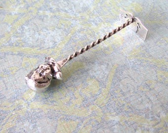 Vintage sterling silver child's food pusher, unique collectible children's flatware, silverware