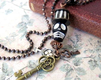 Legba necklace, unusual handmade voodoo hoodoo vodou jewelry, papa legba