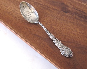 OHIO McKinley Monument Columbus, antique souvenir spoon, sterling silver state city president collectible