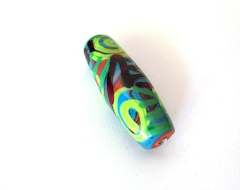 Handmade lampwork focal bead, one of a kind artisan glass bead, jewelry making, destash supplies