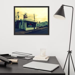 Framed Donut Shop Print