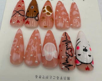 Y2K Press On Nails | Kawaii Gel X Coffin Nails