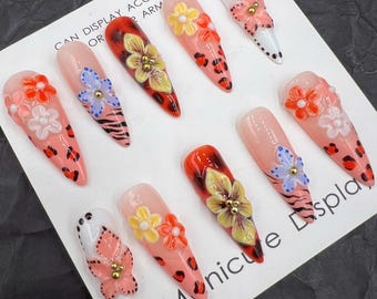 Floral Press On Nails | Y2k Gel Nail Set-E67