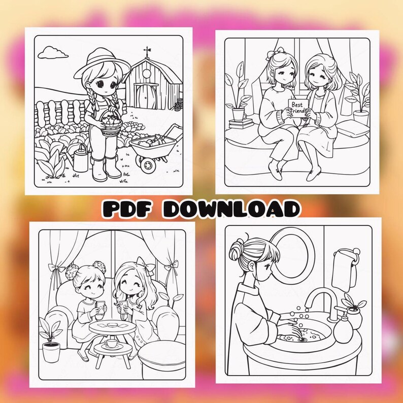 Coco Wyo Girl Moments Coloring Book PDF – 304 Printable Pages for Kids ...