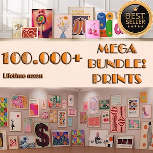 Whole Store SALE 100,000+ Mega Wall Art Kit, Printed Maximalist Artwork Kit, Eclectic Gallery Poster Kit, Trendy Instant Prints