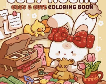 Cozy Nooks Coloring Book | Cute & Comfy Animals PDF | Relaxing Kawaii Pages for Adults and Kids | Instant Download Digital Art | 30 pages