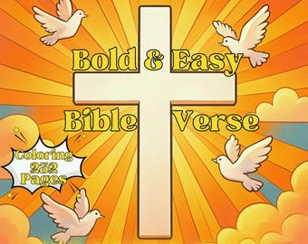 Cute Bible Coloring Book PDF – 232 Printable Pages for Kids & Adults, Instant Digital Download, Bold and Easy Coloring Book