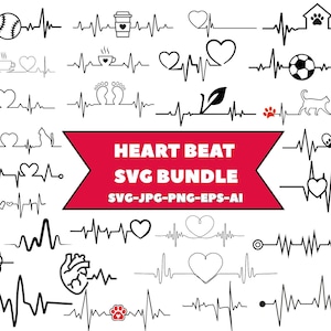 Heartbeat Line SVG,Life Line SVG, Heartbeat Clipart,Heartbeat Silhouette,Cardiogram svg,Heartbeat Pulse Svg,Healthcare svg,Instant Download.