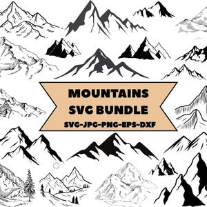 Mountains Svg Bundle,Mountains Svg Bundle,Mountains File For Cricut,Outdoors Adventure Svg,Svg For Cricut,Instant Download,Silhouette