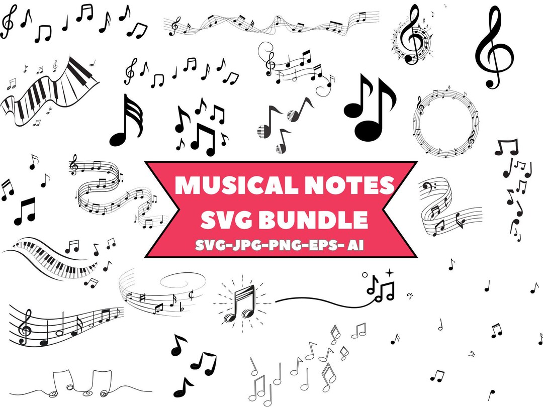 MUSICAL NOTES Svg,music Notes SVG Bundle,musical Notes Clipart,musical ...