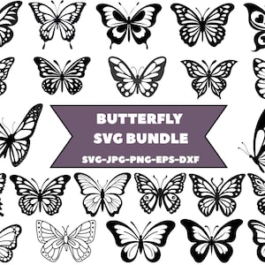 Papillon SVG, fichiers SVG Bundle papillon, modèle Papercut papillons, fichiers papillon pour Cricut, fichier de coupe papillon, papillons Svg
