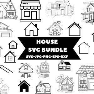 Home svg bundle,House Clipart,Little House Svg Bundle,Tiny house Svg,House Outline svg drawing,t-shirt print,Home Vector,cut file for cricut