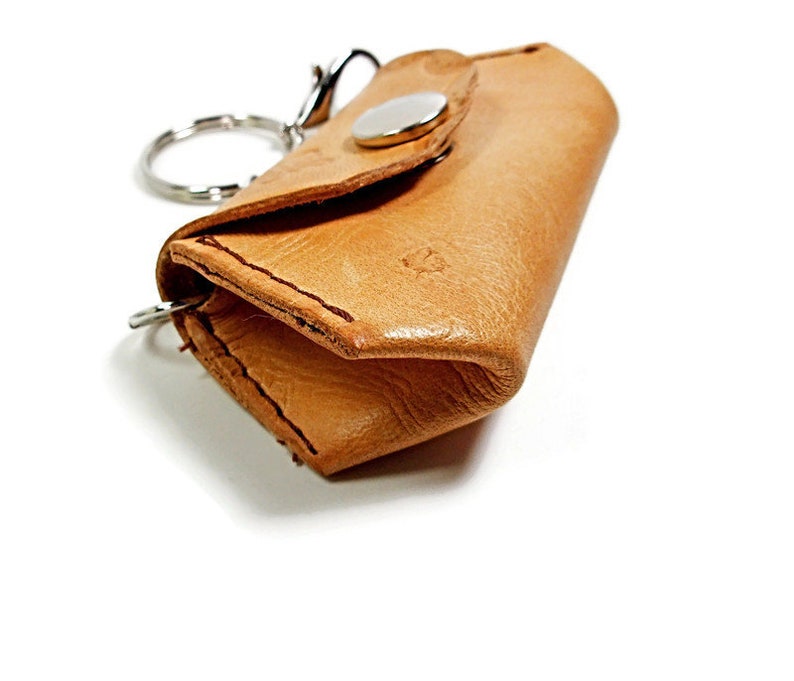 Leather Keychain Coin Pouch Leather Keychain for Women Etsy