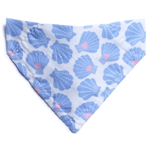 Cat Bandana - &quot;The Deep Dive&quot; - Shell Print Bandana for Cat + Small Dog / Nautical, Shells, Summer, Ocean, Sea  / Over-the-Collar Bandana