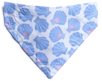 Cat Bandana - "The Deep Dive" - Shell Print Bandana for Cat + Small Dog / Nautical, Shells, Summer, Ocean, Sea  / Over-the-Collar Bandana