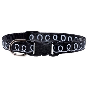 Cat Collar - &quot;The Freestyler - Black with Modern Print