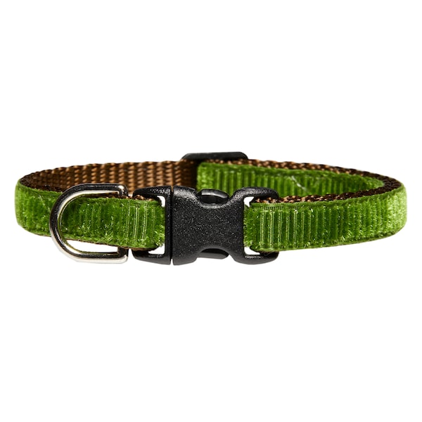 Cat Collar - "The Old School" - Green Corduroy Velvet