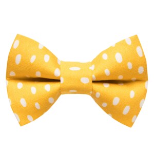 Cat Bow Tie - &quot;The Always Sunny in Pickle-delphia&quot; - yellow and white dot