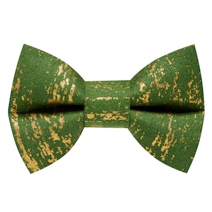 Cat Bow Tie - &quot;The Good as Gold&quot; - Holiday Green + Metallic Gold