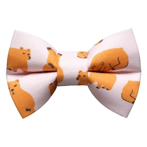 Cat Bow Tie - &quot;The Just Be-Claws&quot; - Bear Print Bow Tie for Cat Collar / Cute Bears, Pastel, Pink / Cat, Kitten + Small Dog Bowtie
