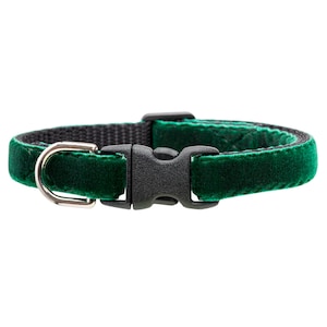 Cat Collar - "The Enchanted Forest" - Cat Collar - Emerald Green Velvet