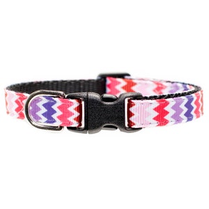 Cat Collar - "The Copycat" - Multicolored Chevron