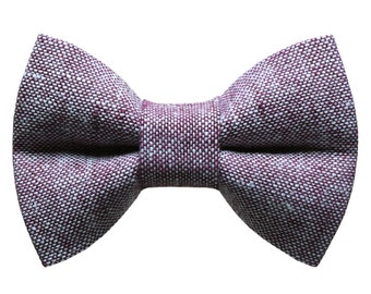 Cat Bow Tie - "The People Pleaser" - Eggplant Purple Chambray Bow Tie for Cat Collar / Fall, Autumn / Cat, Kitten + Small Dog Bowtie