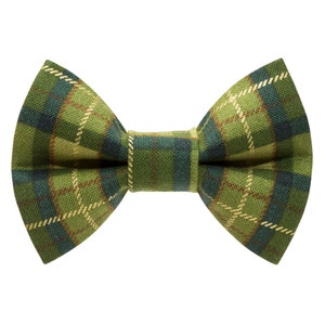 Cat Bow Tie - "The Trendsetter" -  Green Plaid