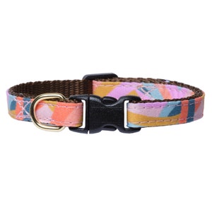 Cat Collar - &quot;The Zero Gravity&quot; -  Breakaway / Jewel Toned, Squiggles, Maximalist, Pink, Orange / Cat + Kitten