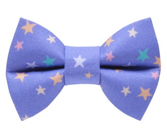 Cat Bow Tie - "The Starstruck" -  Purple Retro Star Bow Tie for Cat Collar / Summer, Retro / Cat, Kitten + Small Dog Bowtie