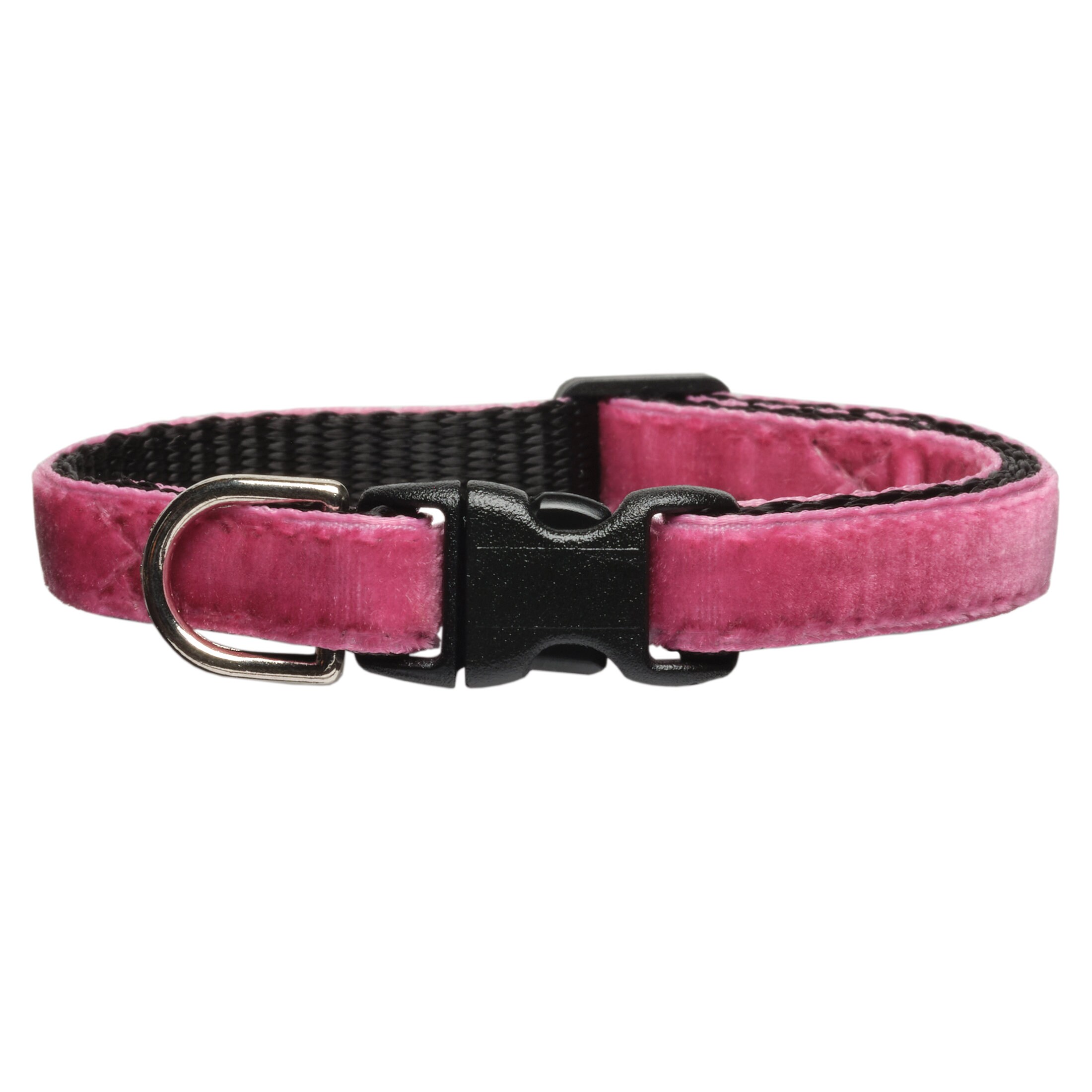 Cat Collar - "The Bored Meeting" -  Breakaway / Raspberry Pink, Velvet /  Summer / Cat + Kitten