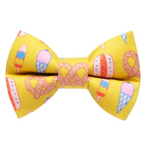 Cat Bow Tie - "The Kinda Salty" - Pretzel, Hotdog, Ice Cream Summer Print