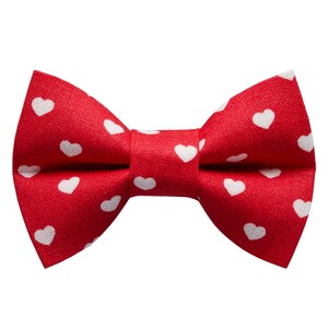 Cat Bow Tie - "The Heartbreaker" - Red with White Hearts