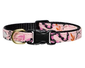 Collar para gatos - "If You Dare" - Breakaway / Halloween, serpientes, calaveras, flores, rosa, espeluznante, otoño / para gatos y gatitos