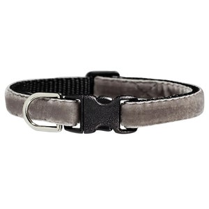 Cat Collar - &quot;The Winter in Portland&quot; - Cat Collar - Gray Velvet